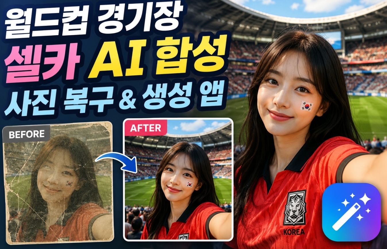 월드컵 AI 셀카 깨진 JPEG 사진 복구 방법