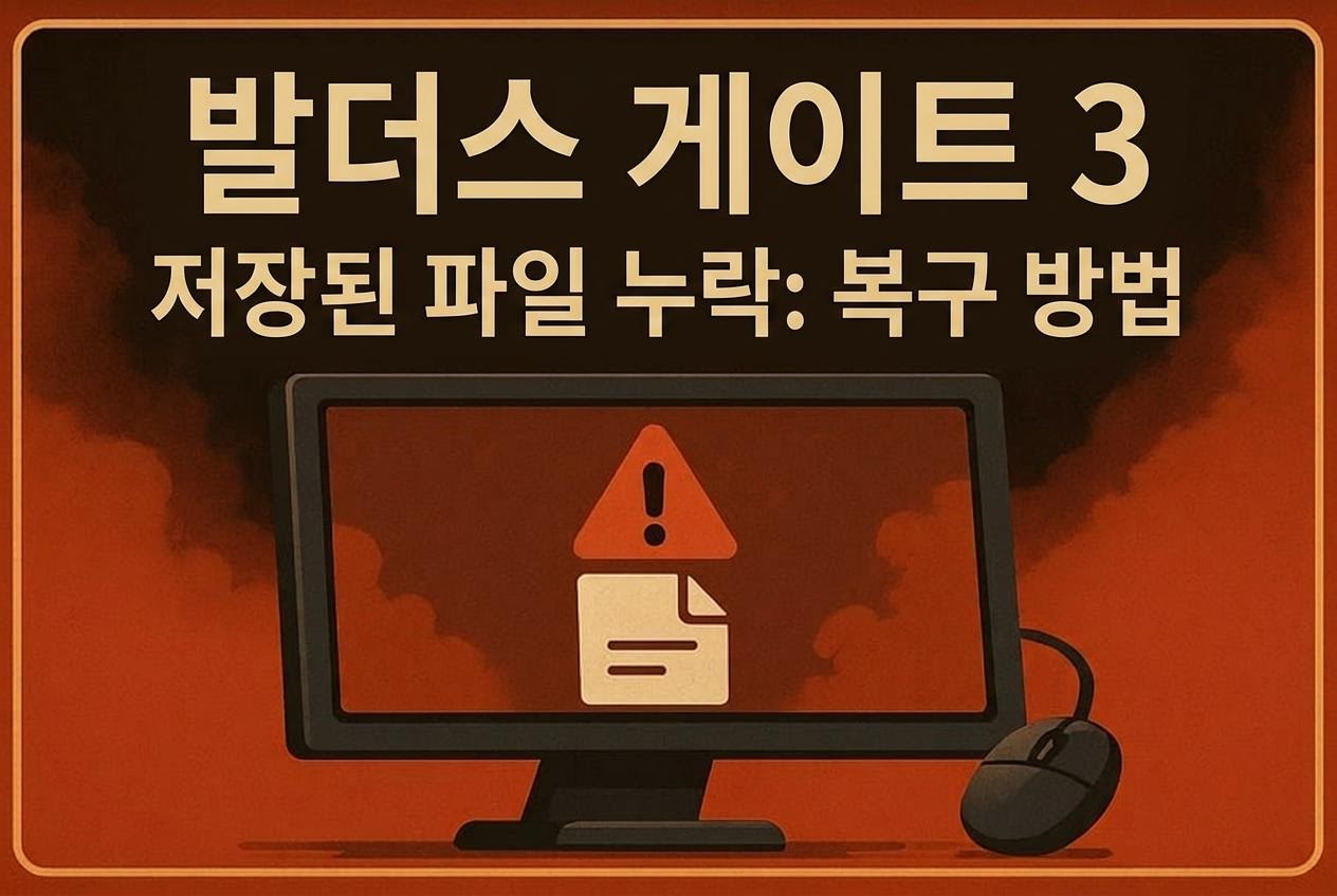 발더스 게이트 3 저장 파일 분실