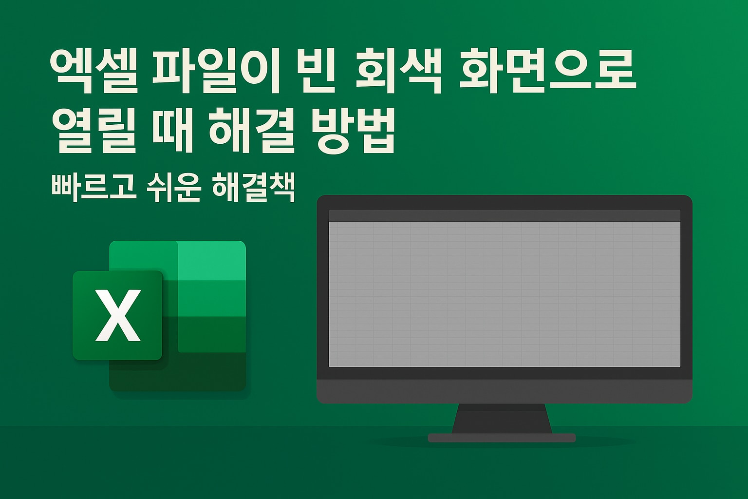 엑셀 회색 화면 문제 해결 방법