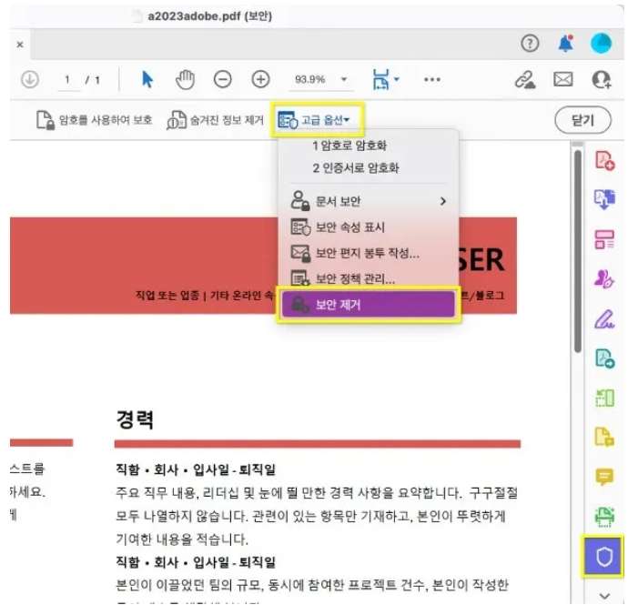 Adobe Acrobat Pro로 PDF 암호 제거