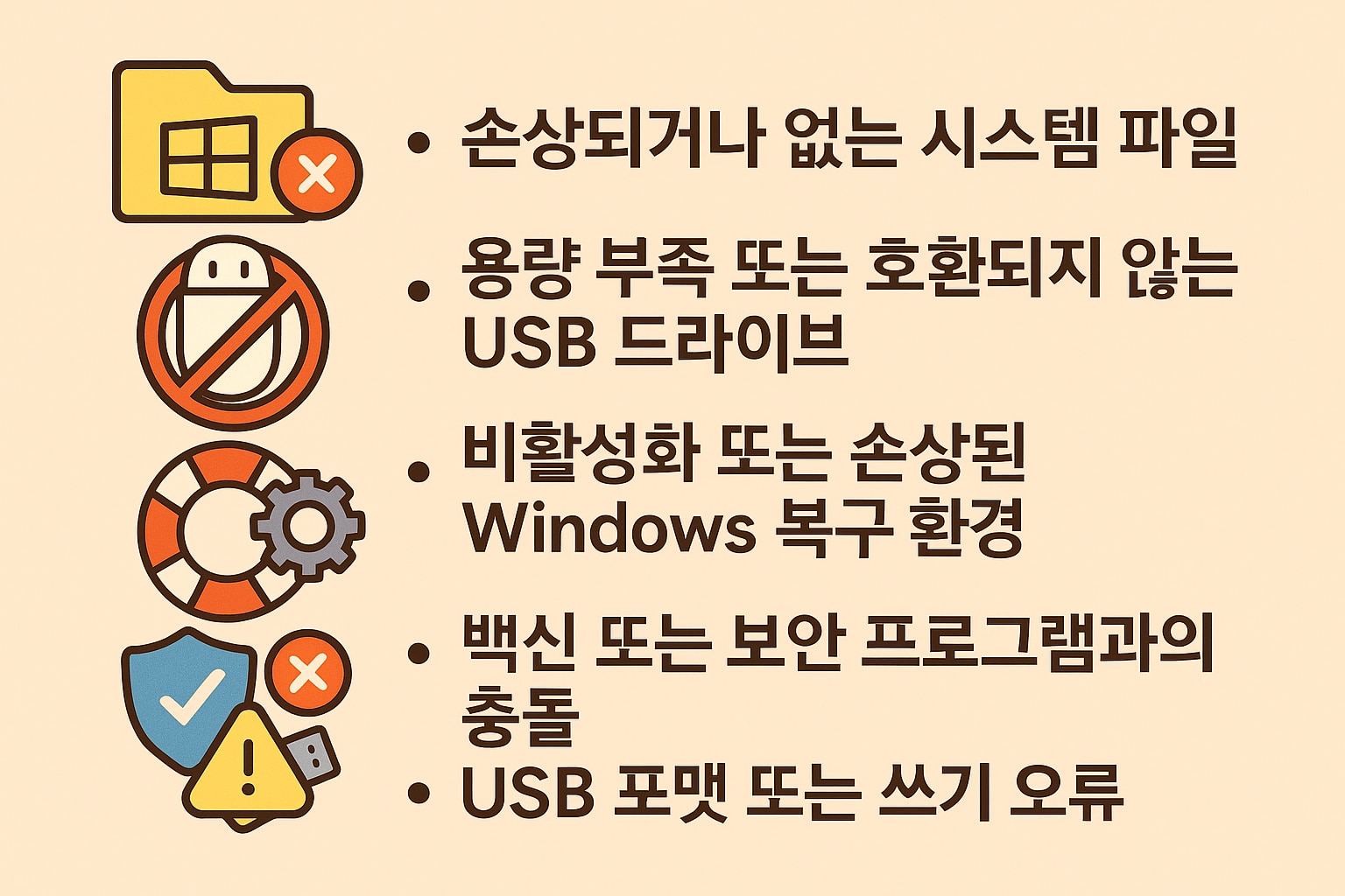 복구 드라이브 오류 원인