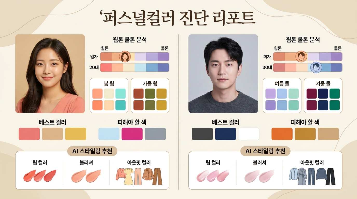 챗지피티 퍼스널컬러 진단 리포트 AI 이미지 생성