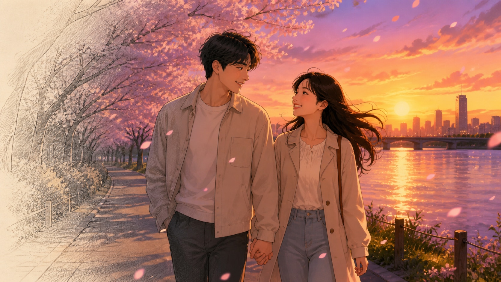 AI image to video for couple illustration