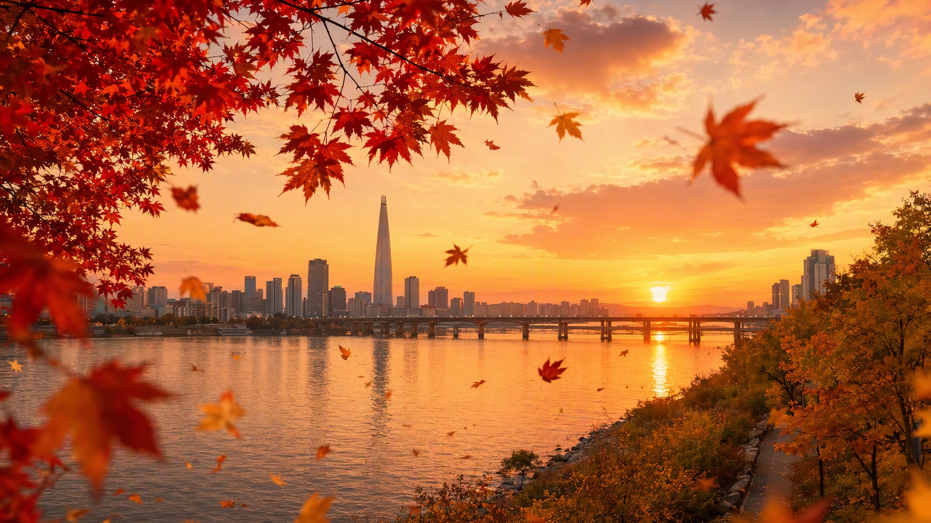 AI image to video transformation for autumn scenery