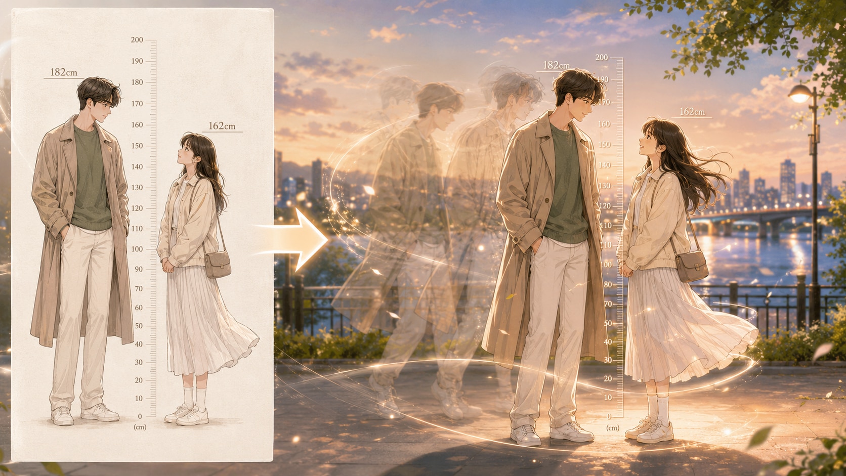 키 비교 이미지 동영상 변환 예시