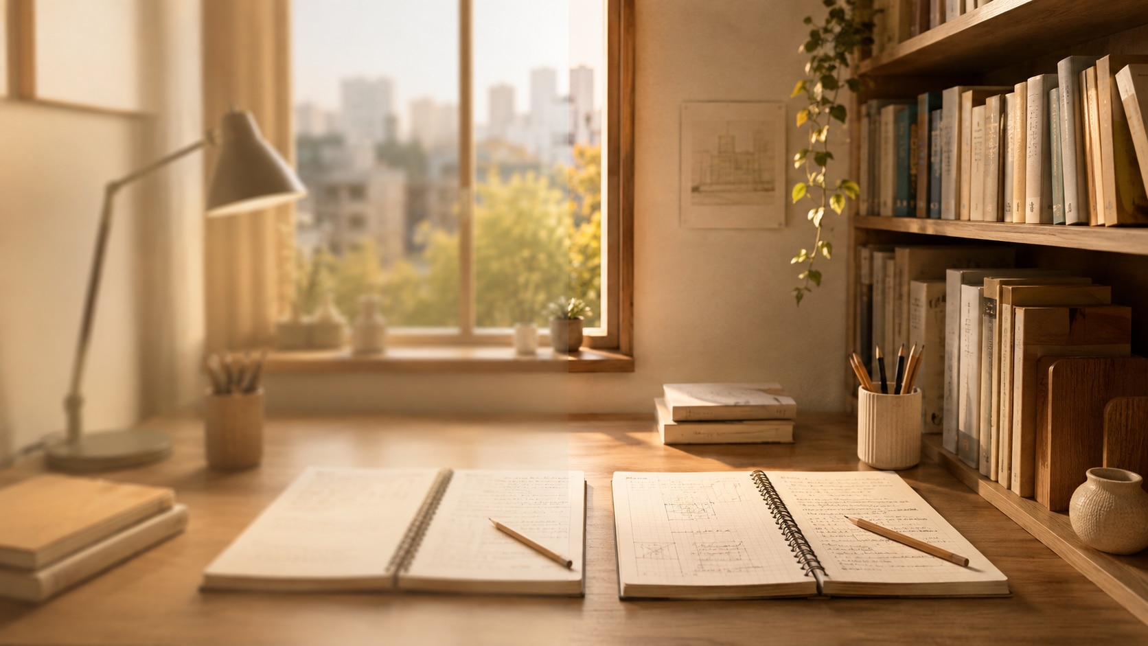 AI image enhancement for study wallpaper