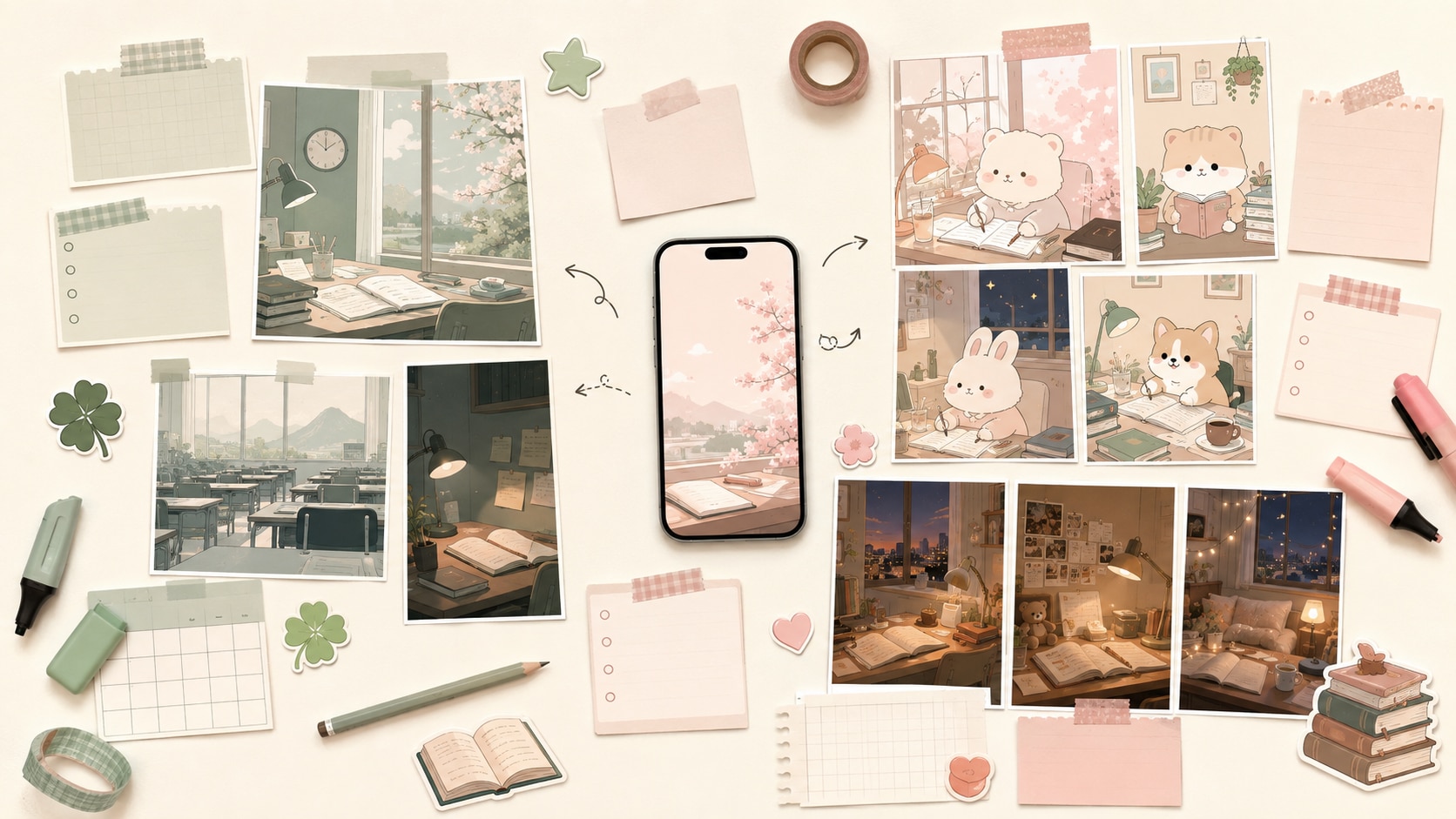 Creative assets for study motivation wallpaper