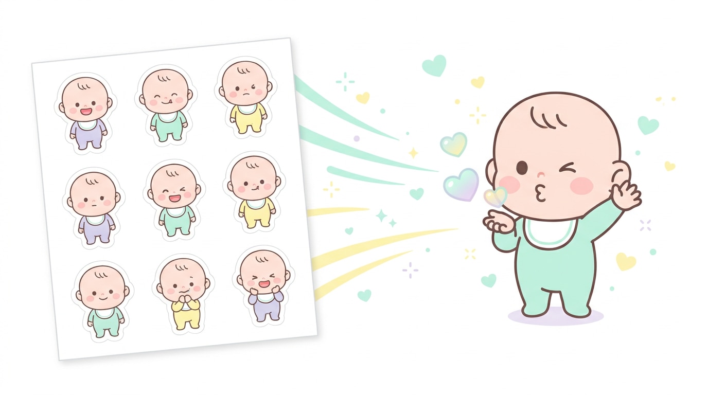 AI image to video transformation for baby emoticons