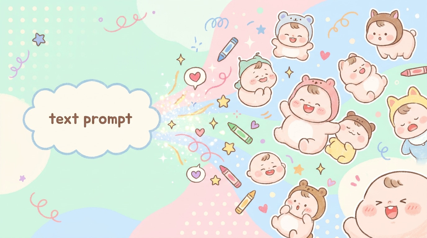 AI generated baby emoticon image
