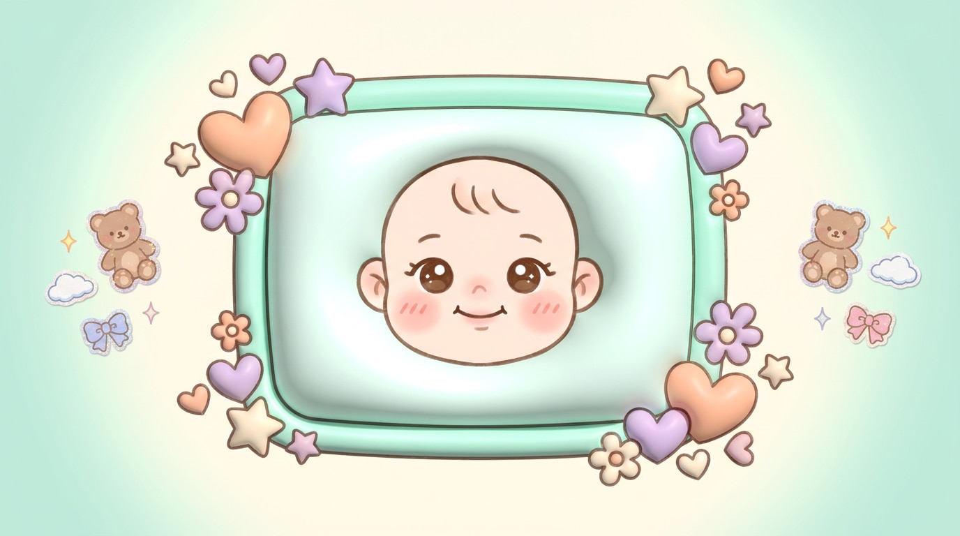 AI video face retouch for baby emoticons