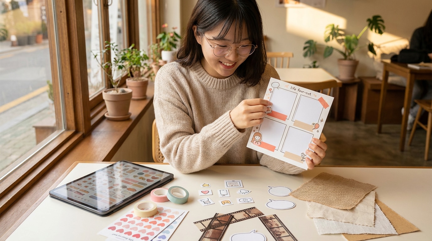 Creative assets for life four cut photo frame design