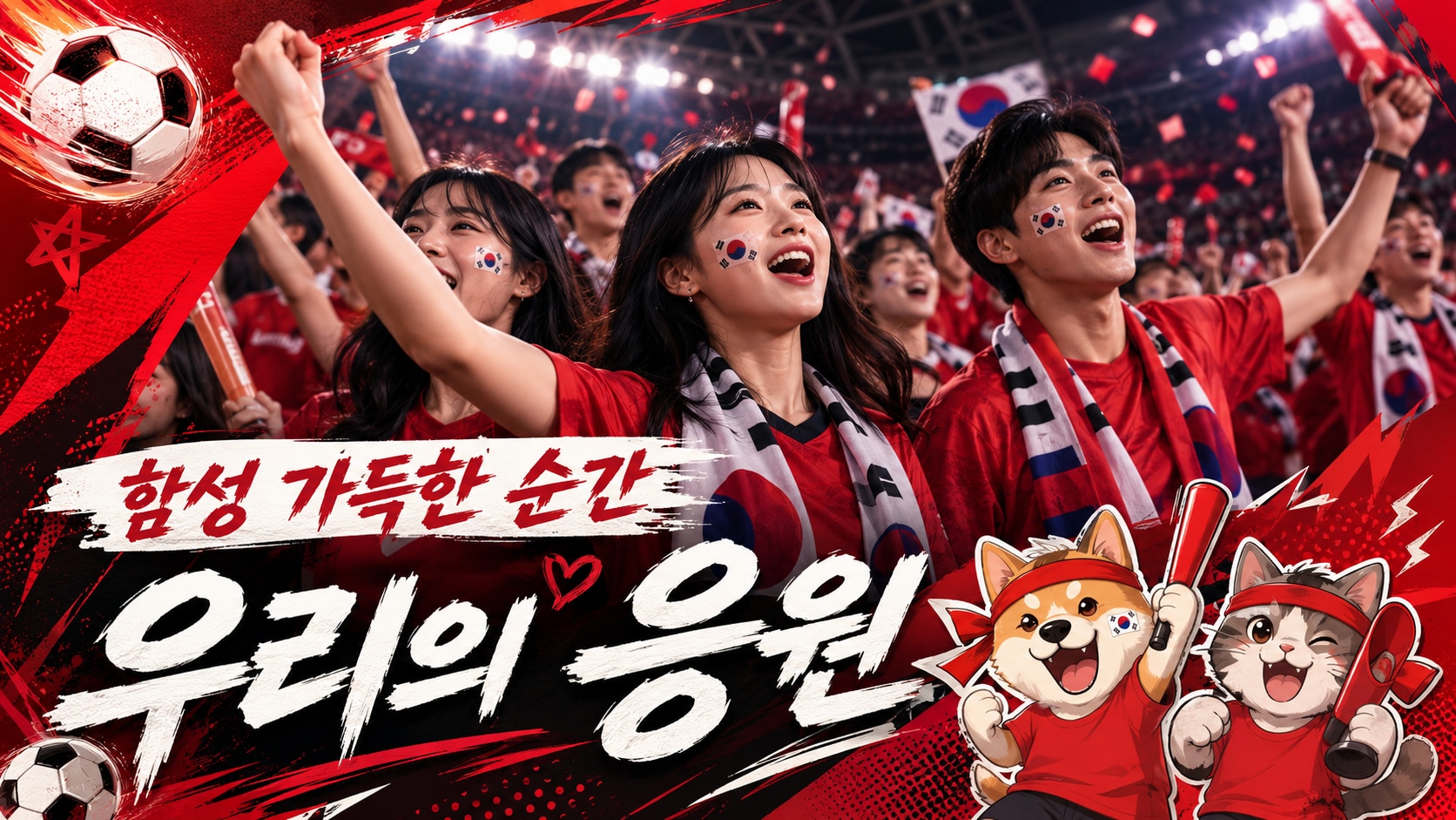 월드컵 응원 크리에이티브 에셋 디자인