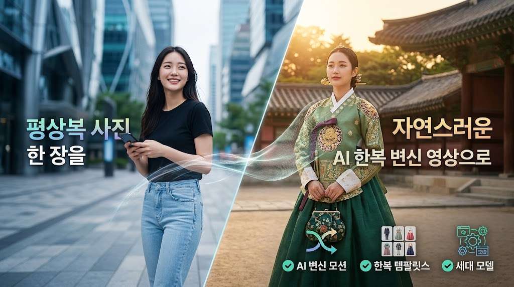 AI 한복 이미지 동영상 변환과 한복 변신 템플릿