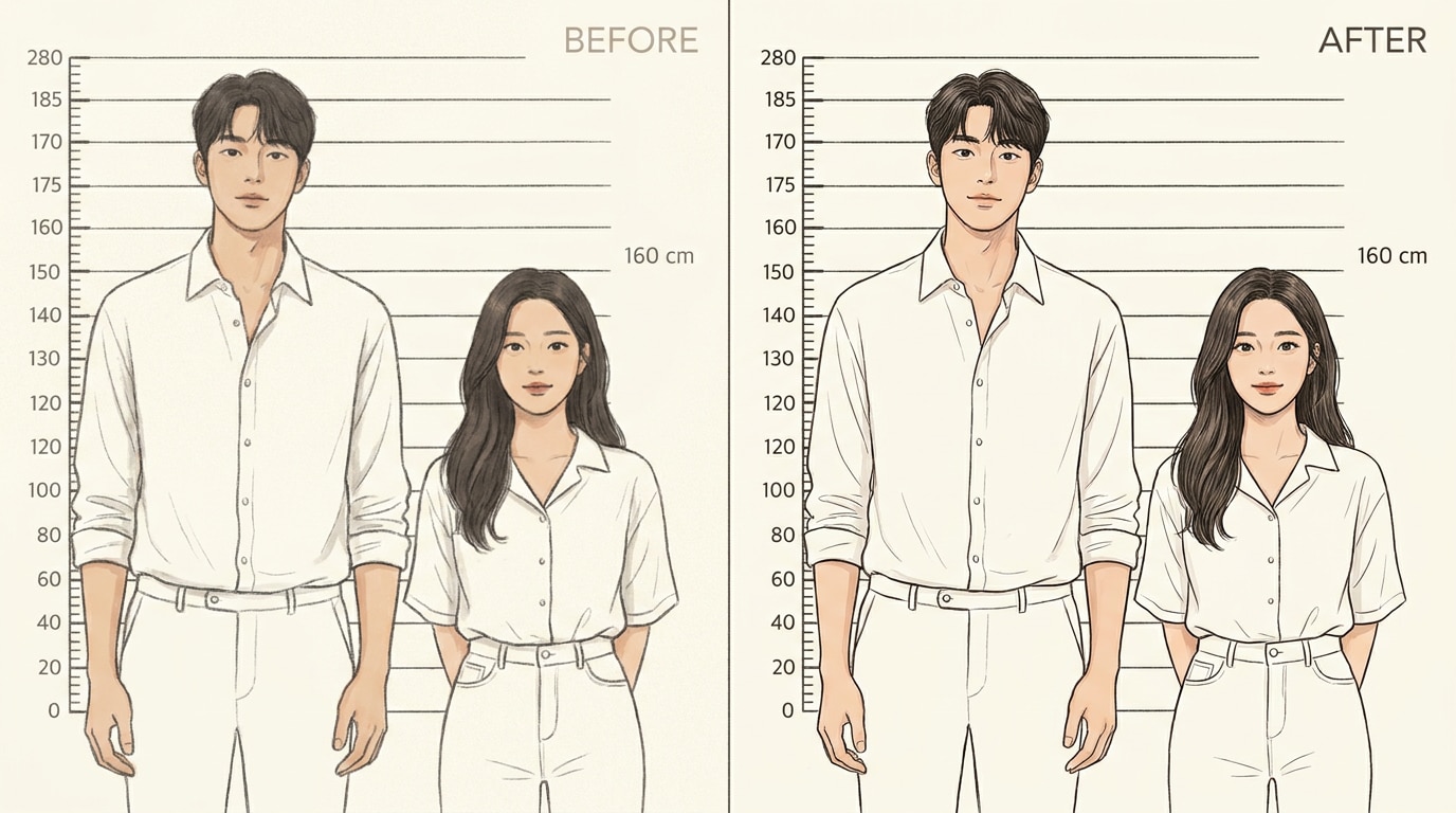 AI 키 비교 이미지 보정 예시