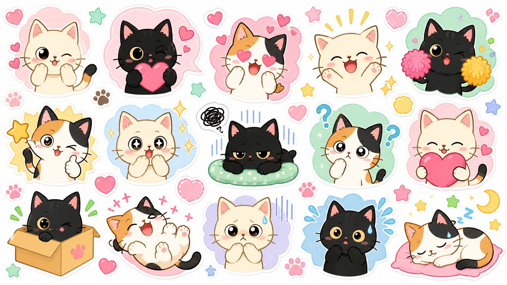 고양이 이모티콘 크리에이티브 에셋