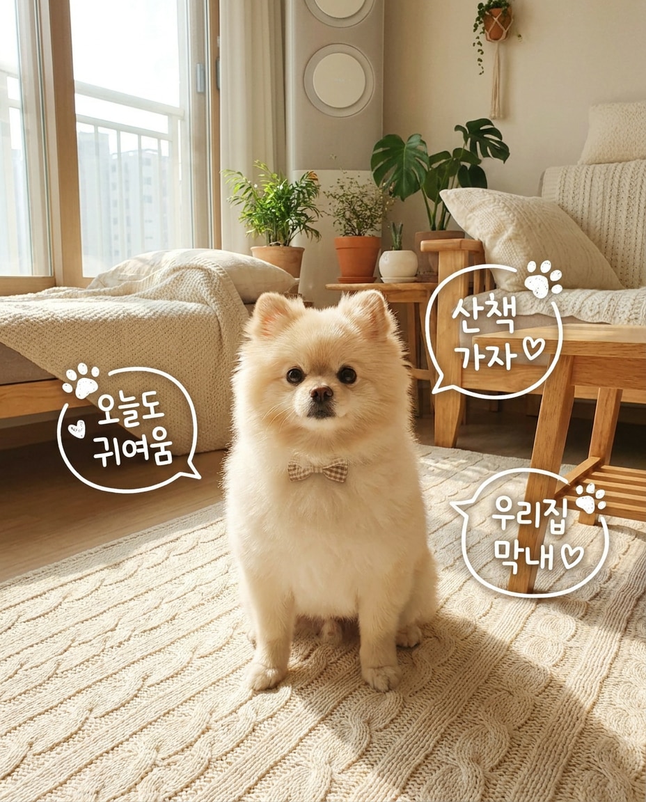 반려견 사진 챗지피티 손글씨 프롬프트 예시