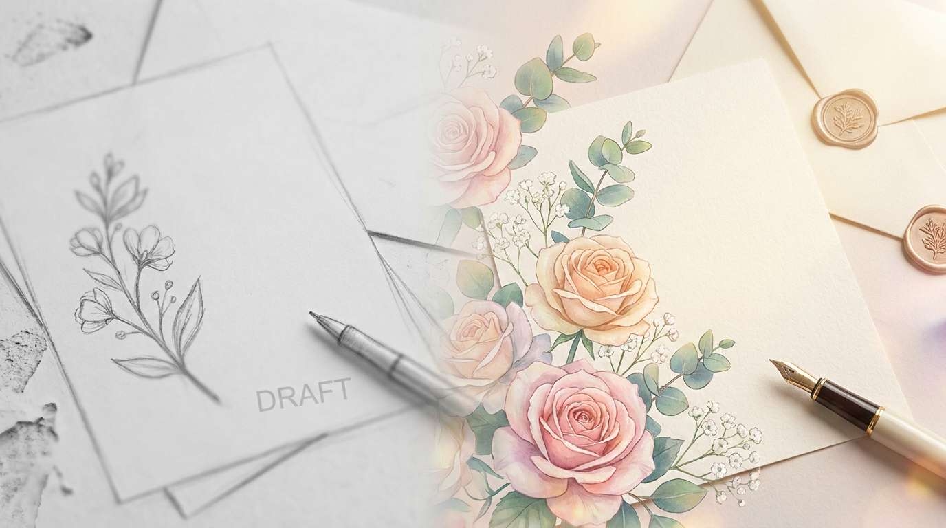 AI image enhancement for letter paper templates