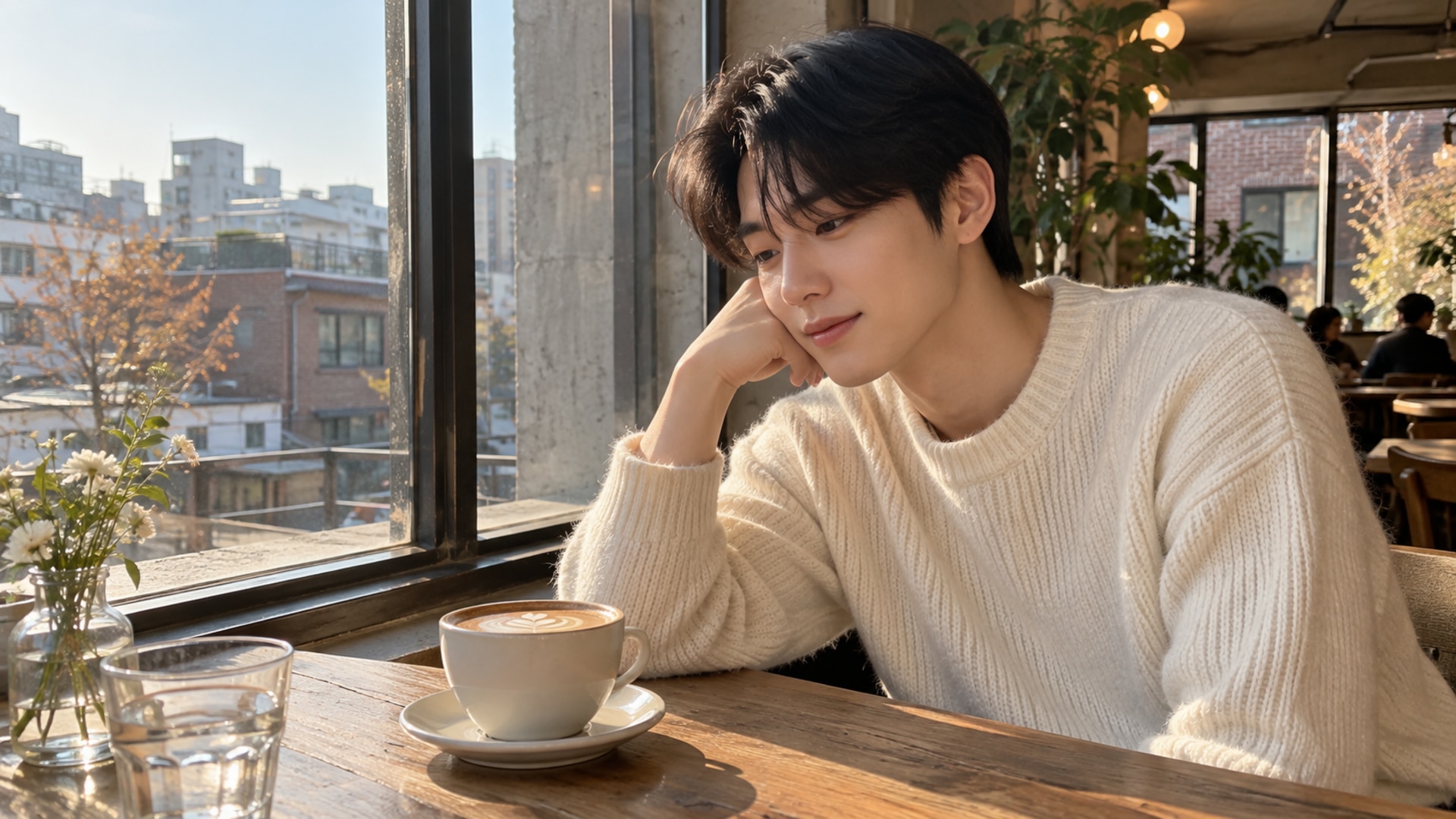 AI 남친짤 생성 카페 일상 사진