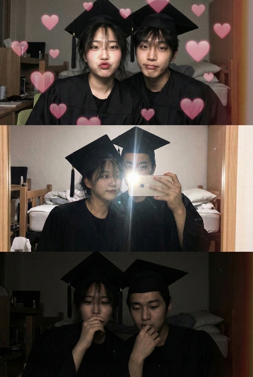 맥북 3컷 커플 졸업사진