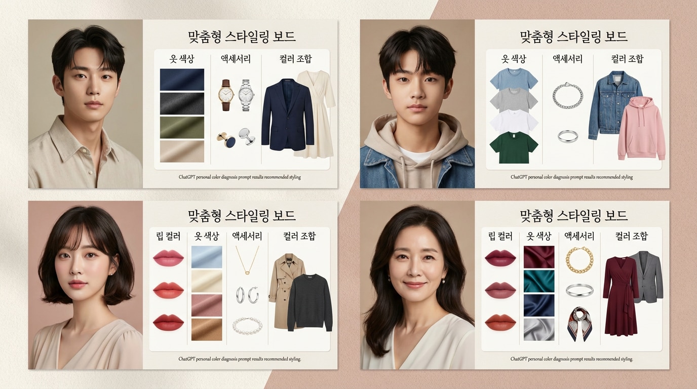 챗지피티 퍼스널컬러 프롬프트 맞춤형 스타일링 보드