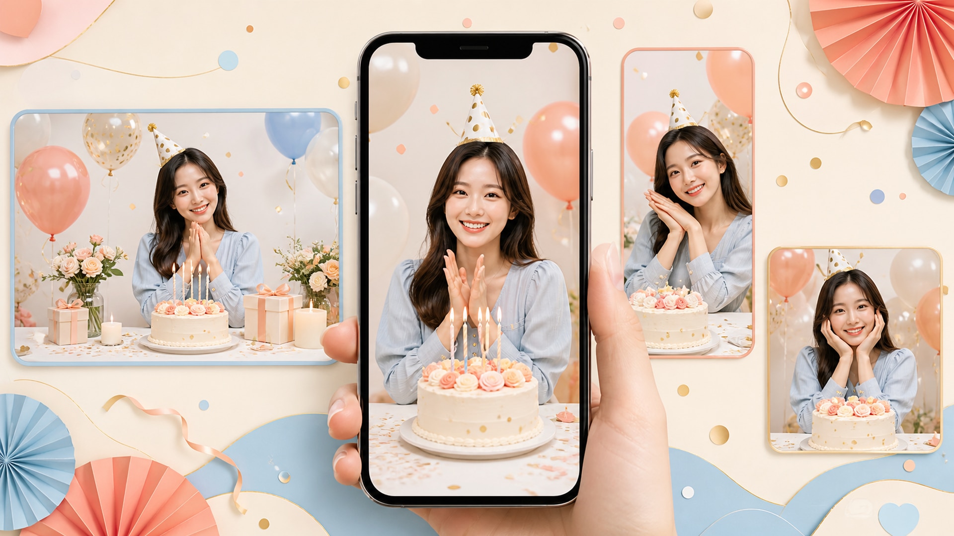 모바일 세로형 생일 축하 영상 제작과 SNS 공유