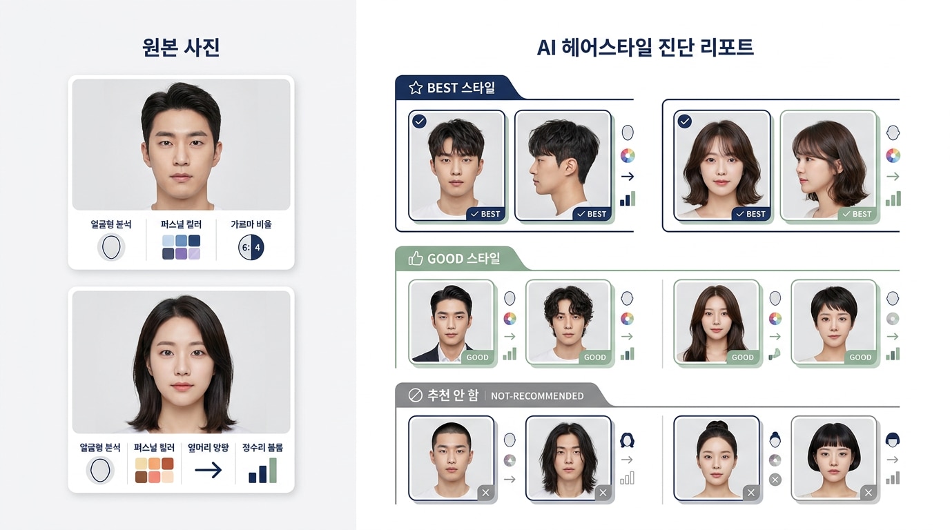 AI 헤어스타일 진단 리포트 이미지