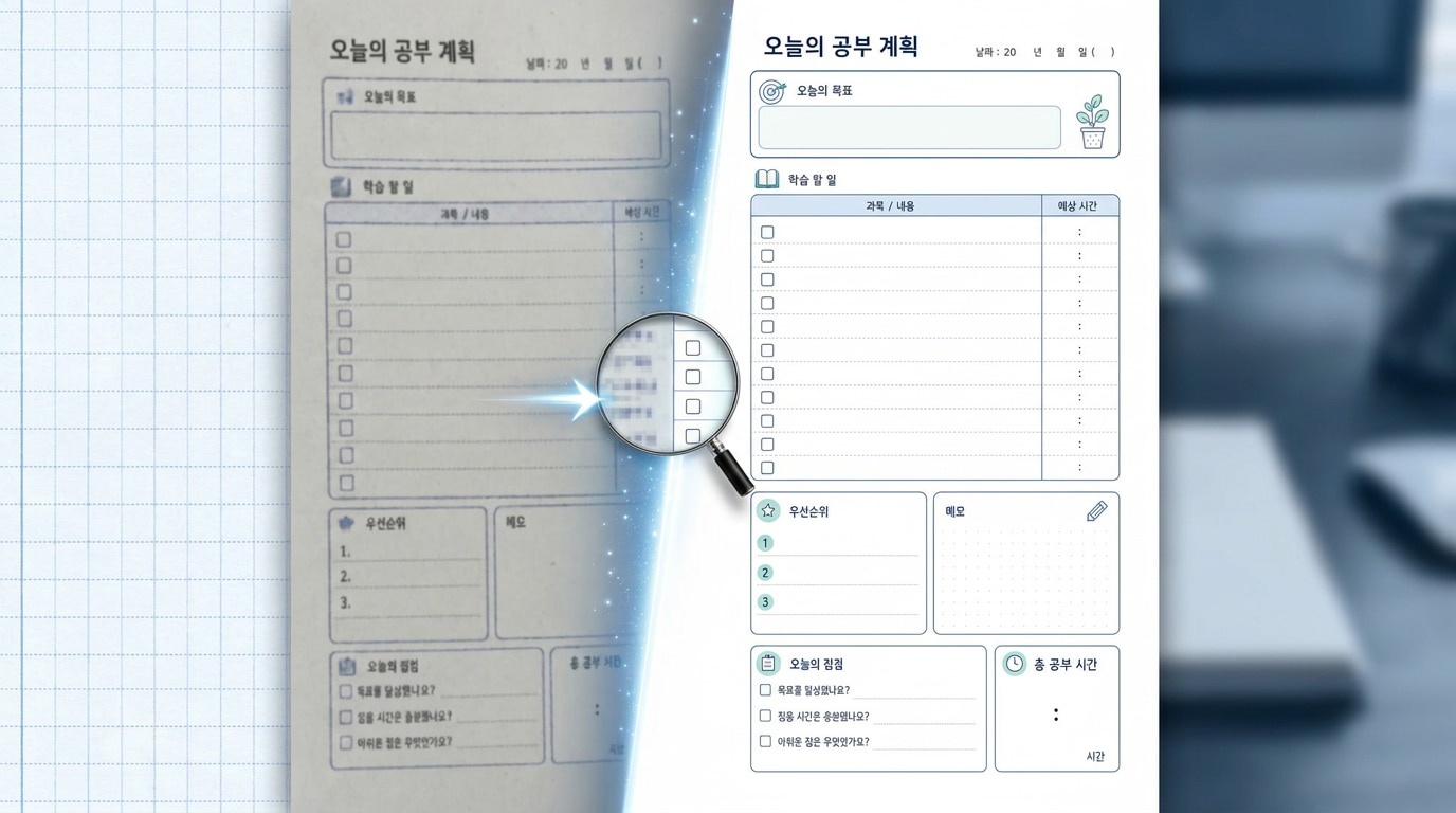 투두리스트 템플릿 AI 이미지 보정