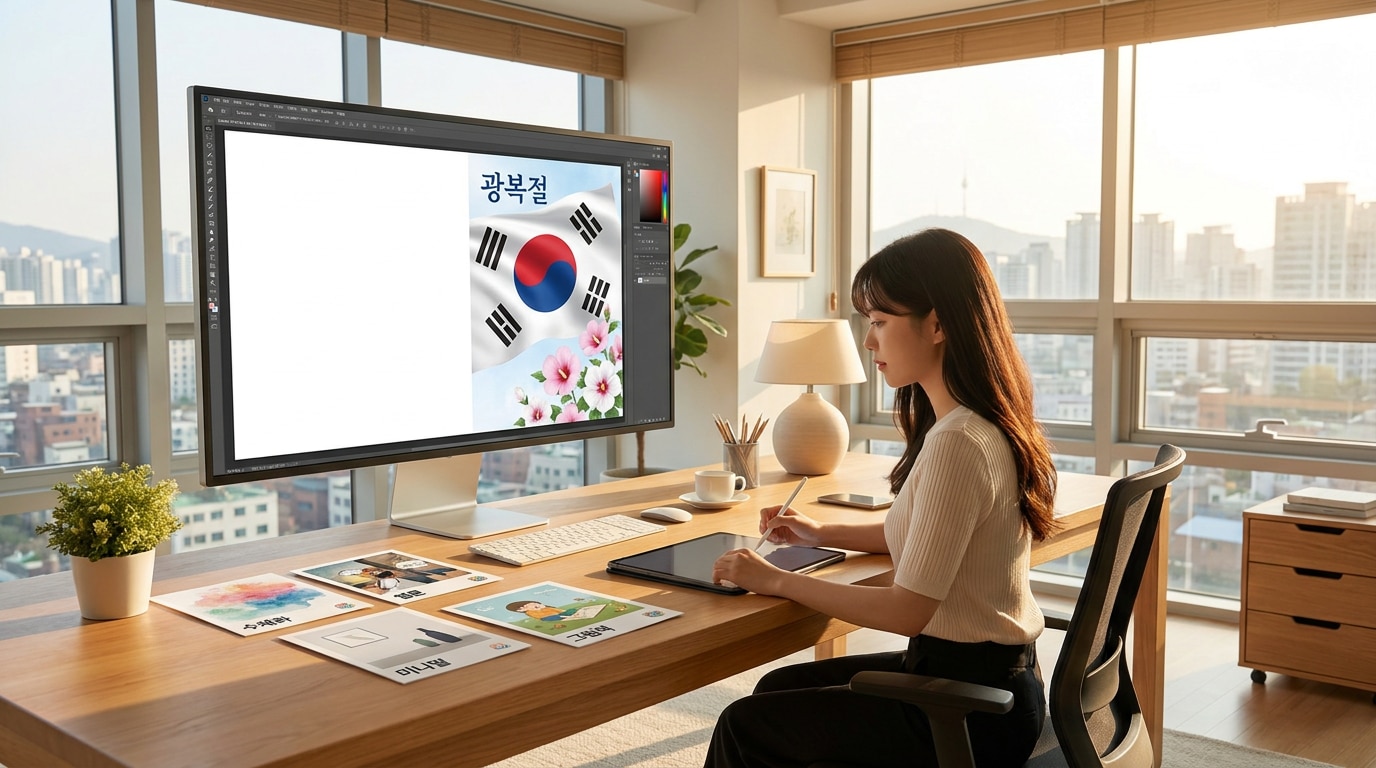 AI 광복절 포스터 이미지 생성 예시