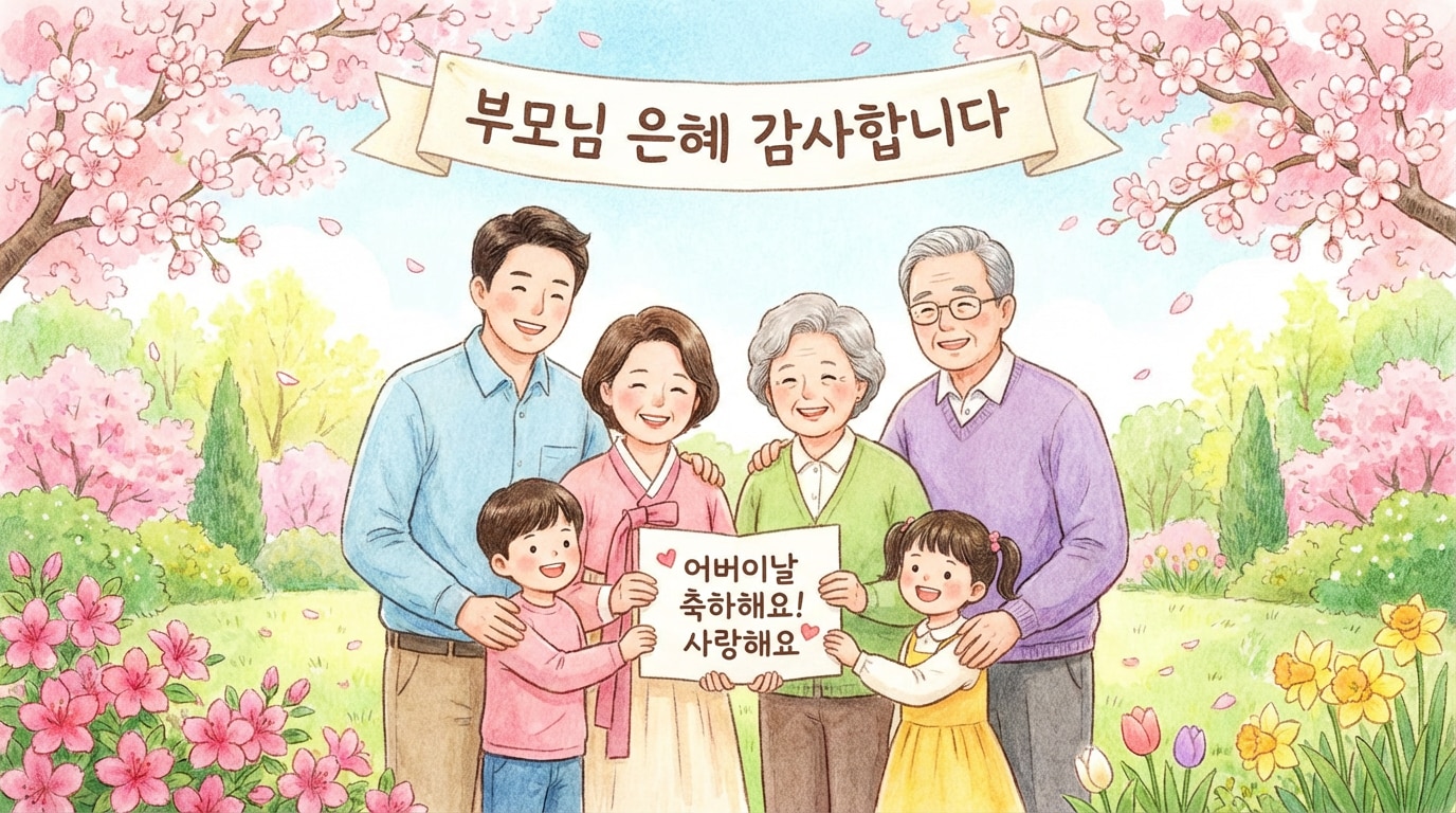 어버이날 문구 일러스트