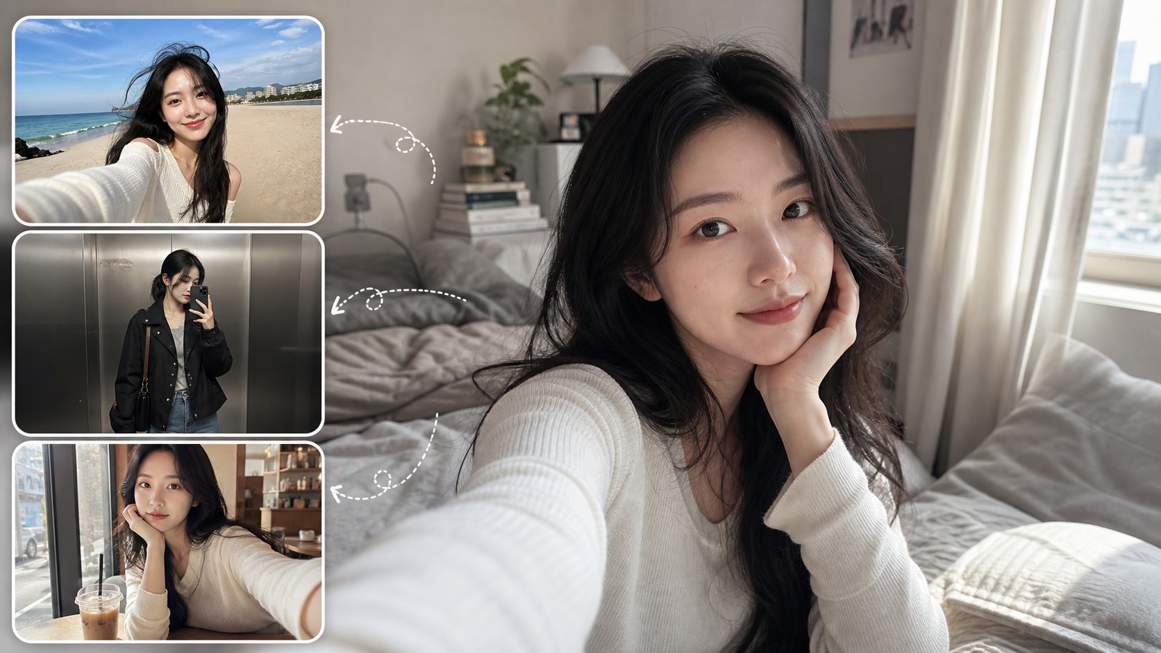 AI generated ube latte and dessert image