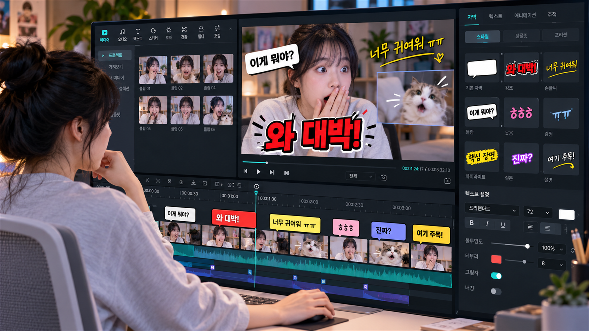 한글 자막 강조 스타일 편집