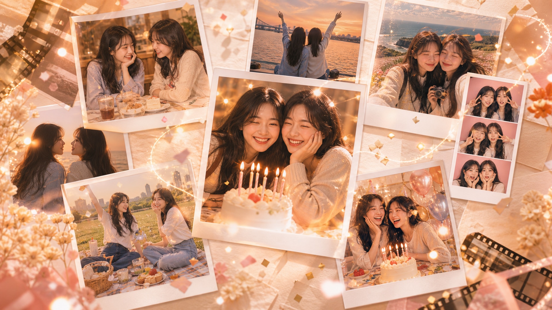 여러 장의 사진으로 생일 축하 동영상 제작