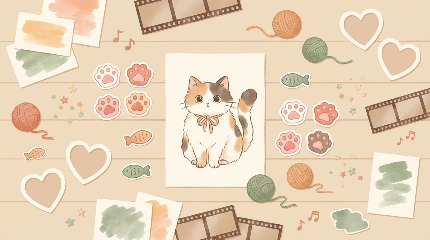 고양이 콘텐츠용 크리에이티브 에셋
