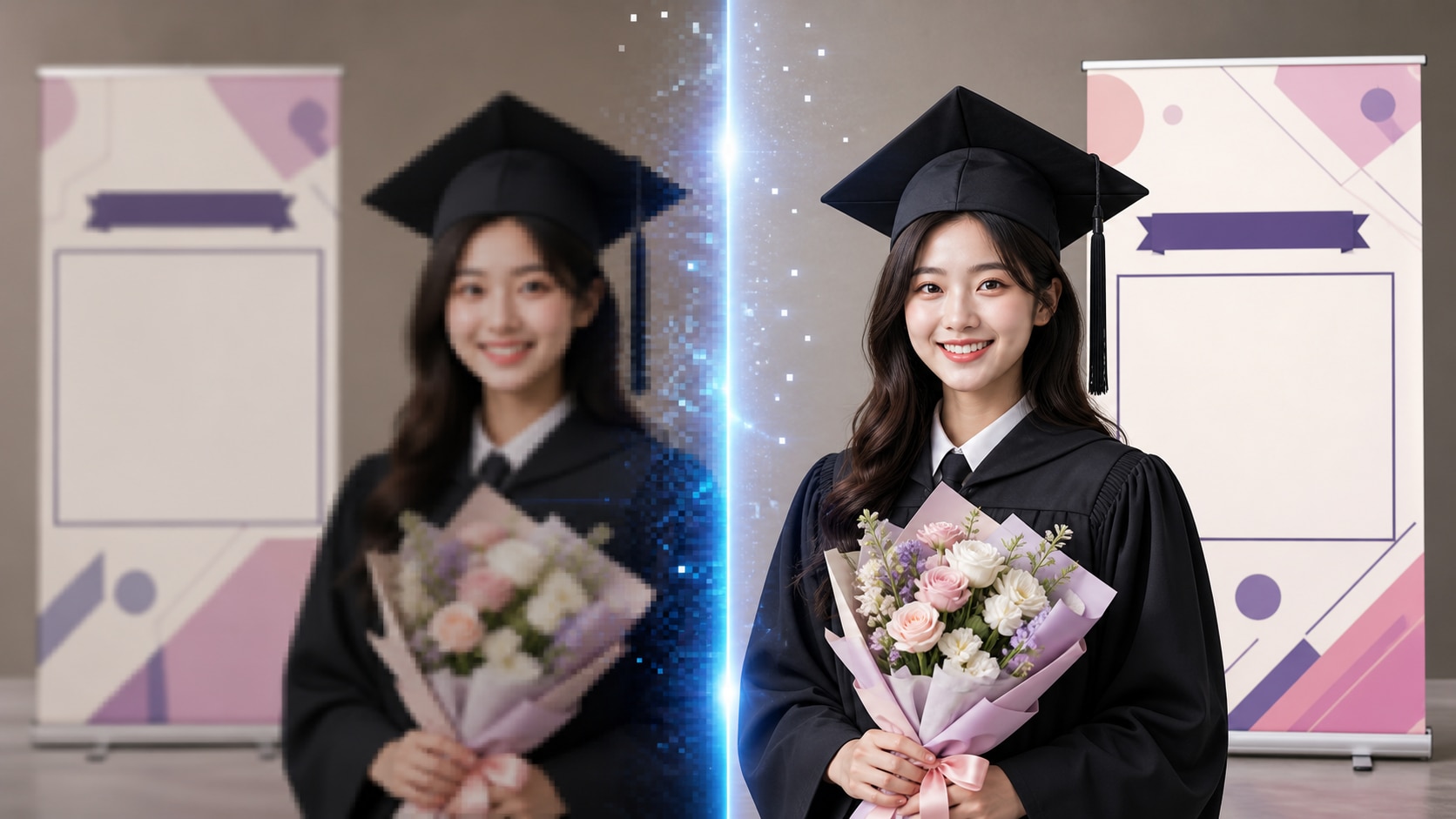 AI 졸업 현수막 이미지 보정