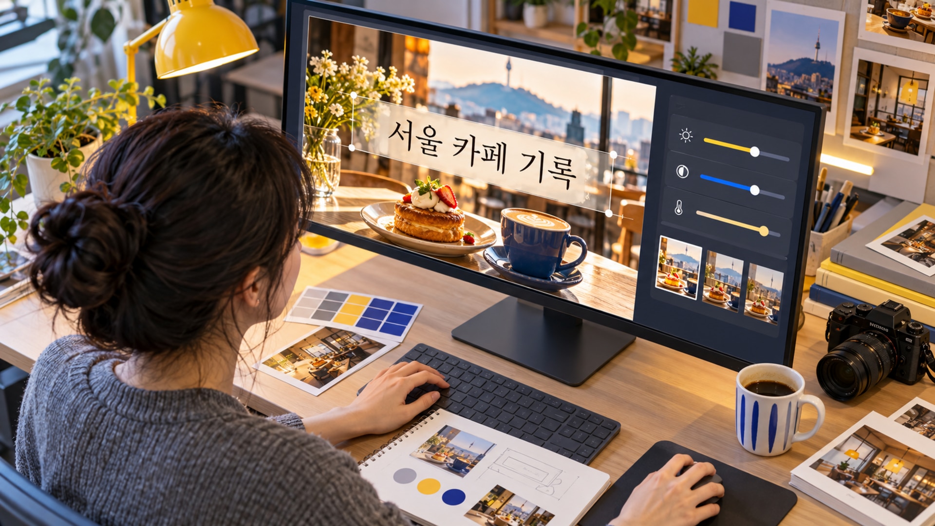 블로그 썸네일 한글 제목과 색상 편집 작업