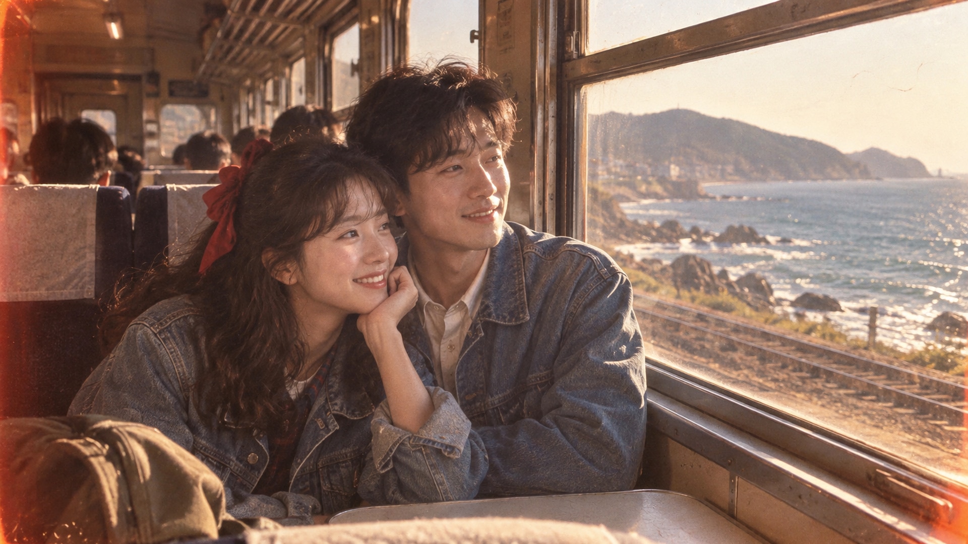 80년대 레트로 사진을 영상으로 바꾸는 장면