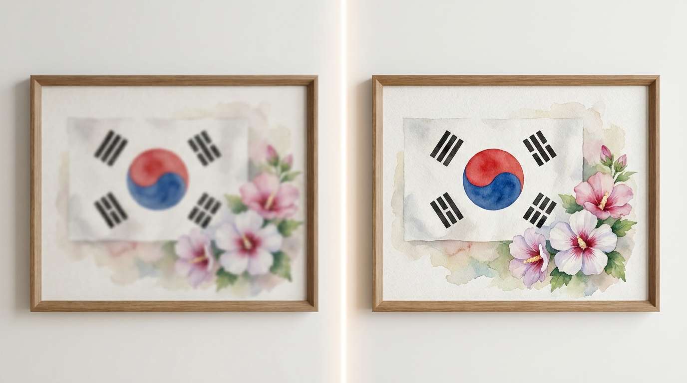 광복절 태극기 일러스트 AI 이미지 보정