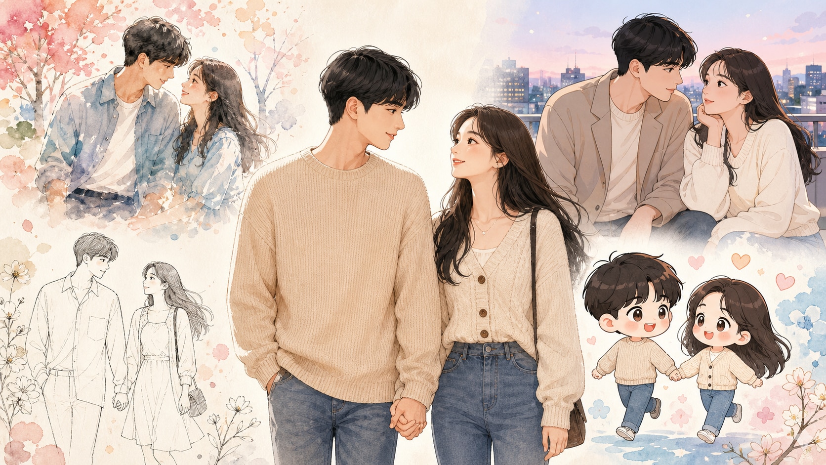 AI couple illustration generation