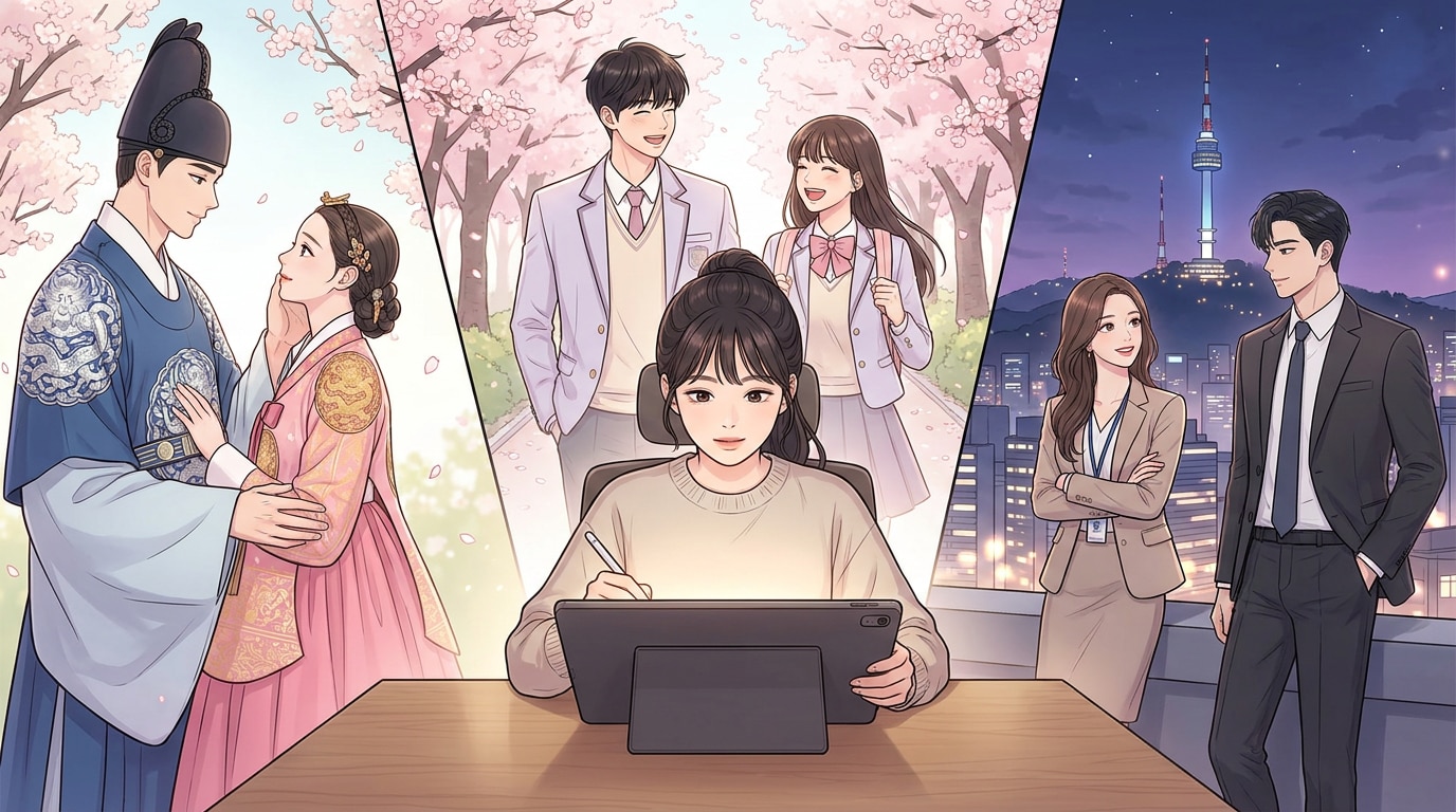 웹툰 스타일 AI 이미지 생성 예시