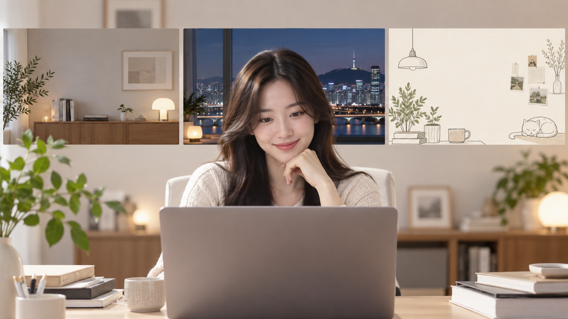 AI로 생성한 다양한 줌 배경 화면 예시