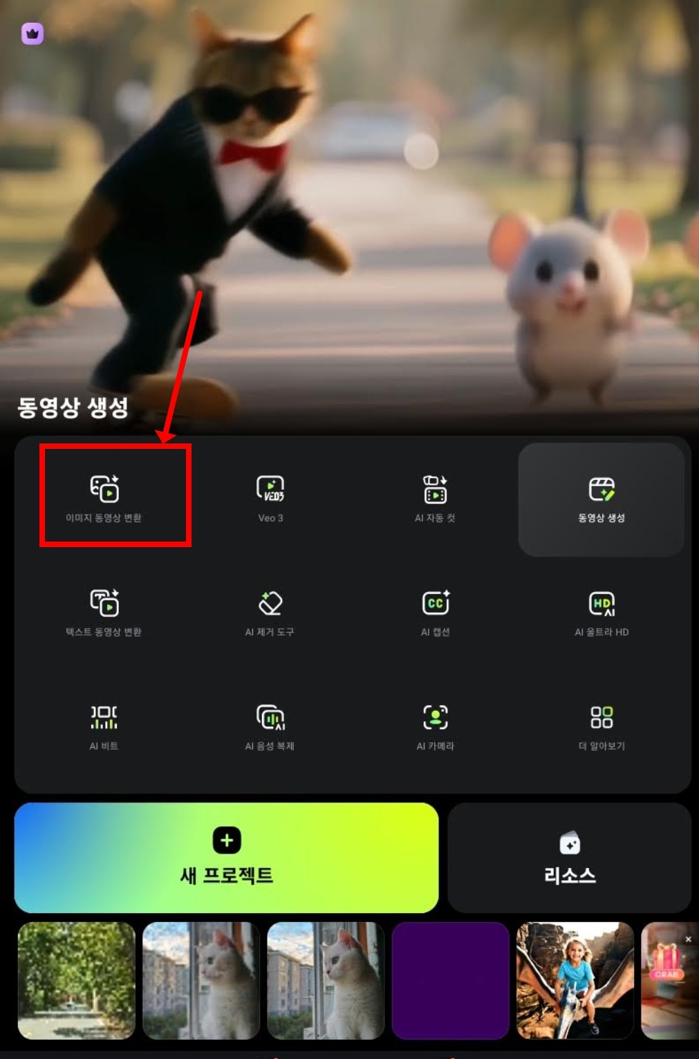 이미지 동영상 변환 기능