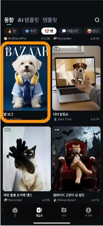 필모라 템플릿 선택