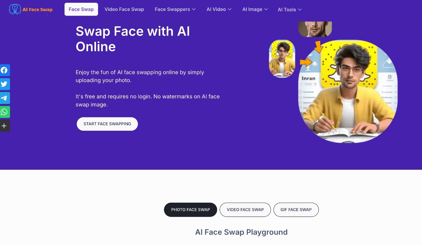 AI face swap site