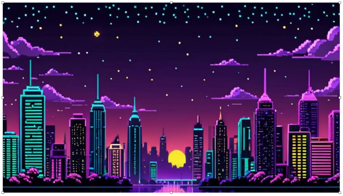 필모라 생성한 AI 픽셀 아트 배경