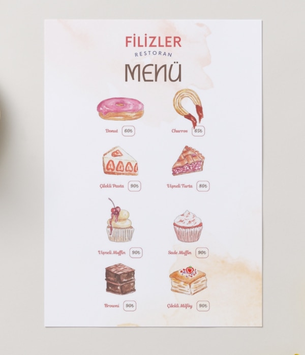 카페 메뉴판 제작 샘플