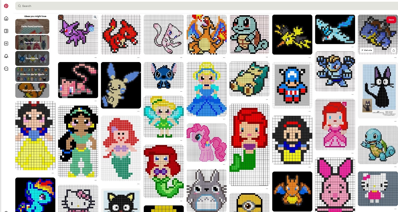 핀터레스트디폼블럭도안