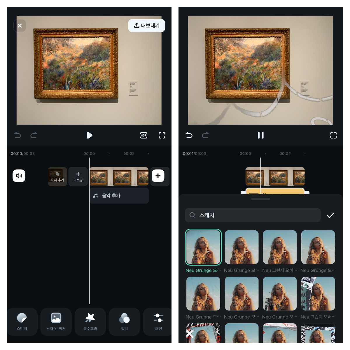 add sketch effect video