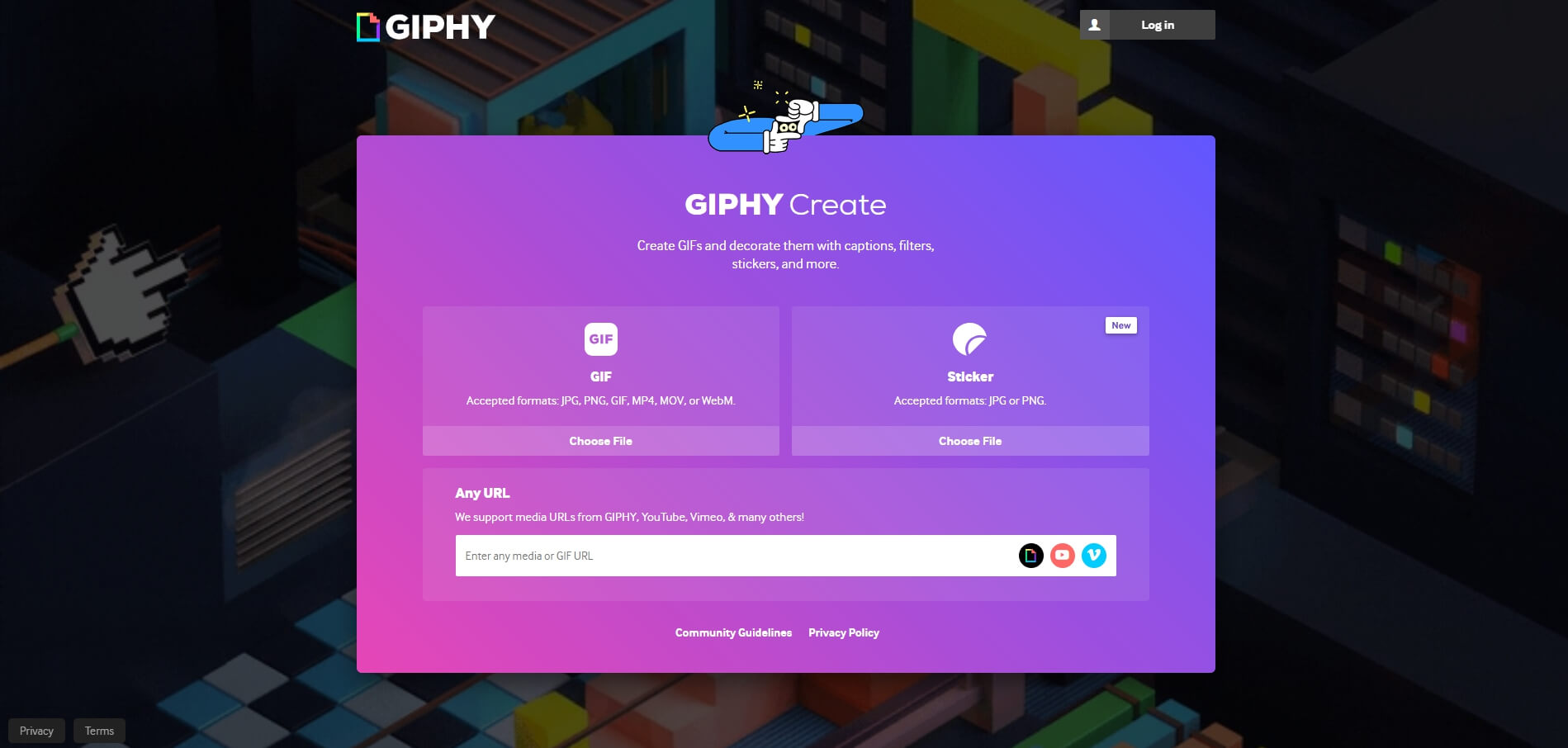 온라인 GIF 만들기 사이트 - Giphy