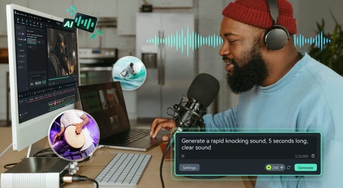 AI 음향 효과 - Filmora AI 음향 효과