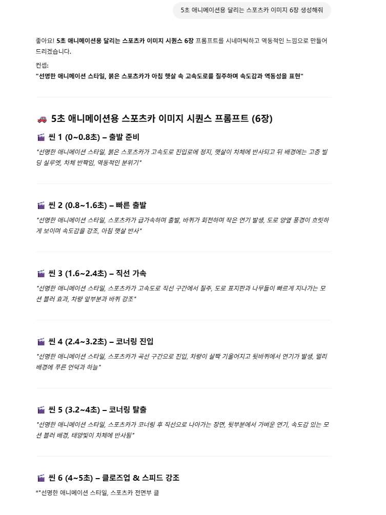 이미지 시퀀스 프롬프트 예시